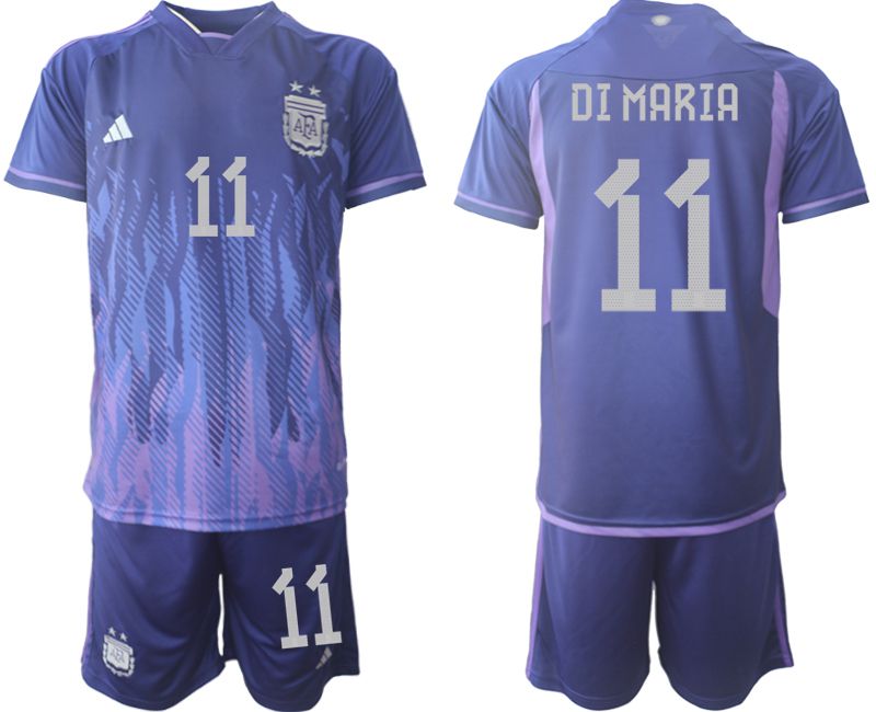 Men 2022 World Cup National Team Argentina away purple #11 Soccer Jersey